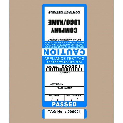 250 x Custom Printing Test Tags - Blue (FREE POSTAGE & LABEL ...